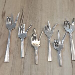 Silver Peace Fork Cocktail Picks - Set of 6